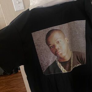 Classic Black Graphic Tee with Icon Print